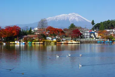 Mount Iwate from Lake Takamatsu in Iwate Prefecture