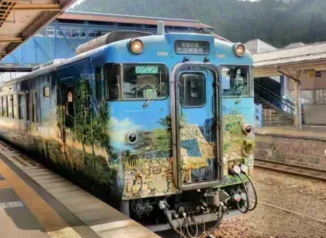 The Sky Castle train depicting Takeda Castle Ruins