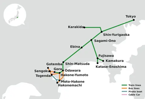 hakone kamakura regional pass network map