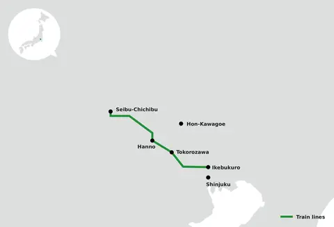 kawagoe chichibu regional pass network map